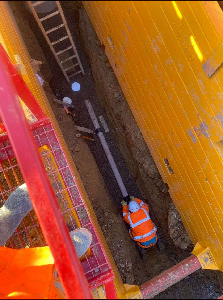 Installation of drainage pipe